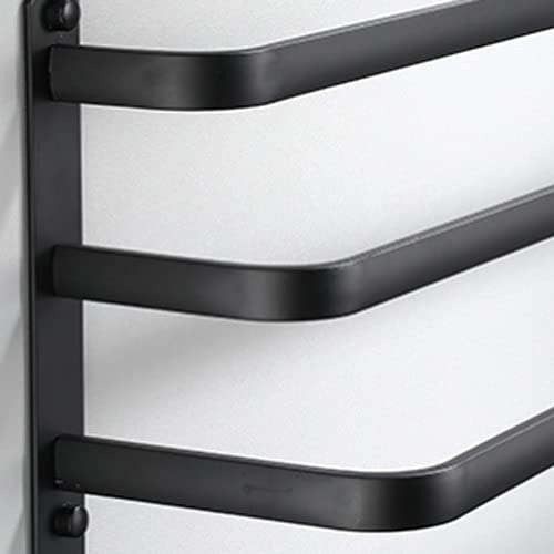 LIUZH Towel Hanger Wall Mounted Towel Rack Bathroom Aluminum Black Towel Bar Rail Matte Black Towel Holder