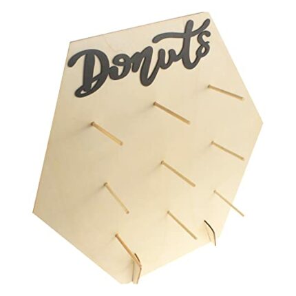 Wooden Donut Stand Cake Shop Decoration Ornament Home Party Gathering over The Sink Expandable Dish Drying Rack (F, A)