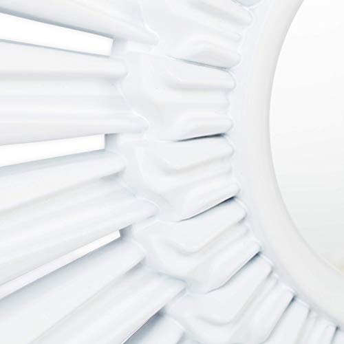 Relaxdays Sunburst Decor Mirror, Set of 3, Round Hanging Mirror, Plastic Frame, Ø 25 cm, White 10025715_49