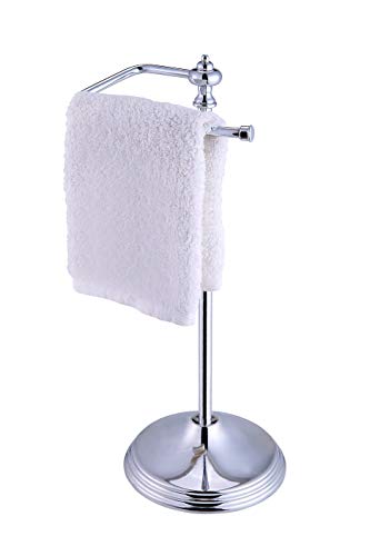 SunnyPoint Heavy Weight Classic Decorative Metal Fingertip Towel Holder Stand for Bathroom, Kitchen, Vanity and Countertops; Hanging Bar is 14.2"