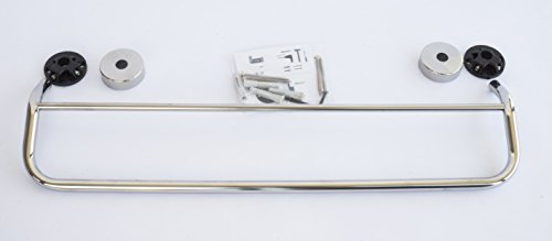 Kapitan Double Towel Bar Rail - Stainless Steel - 60 cm / 23.6 inches 3M Self Adhesive OR Screws Mounting, Polished Finish, Made in EU, 20 Years
