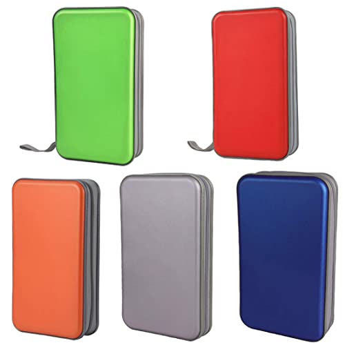 Storage bagCD Holder CD Case Wallet DVD Binder DVD Organizer Storage Bag Hard Plastic 80 Capacity Portable Red