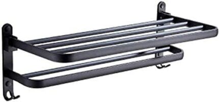 Towel Rail Towel Rack Foldable With Hook Towel Rack Bathroom Black Space Aluminum Rack Kitchen And Bathroom Hotel Office(Color:40cm)