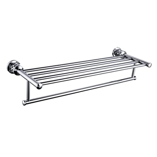 HIGOH Towel Racks, Bathroom Towel Rack Wall Mounted Towel Holder,Chrome Double Layer Towel Rack,Simple Bathroom Towel Holder,Stainless Steel Bath