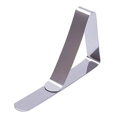 eBoot 2.96 x 1.77 Inches Silver Color Tablecloth Clips Stainless Steel Table Cover Clamps Table Cloth Holders for Home, Parties, Picnics, Restaur