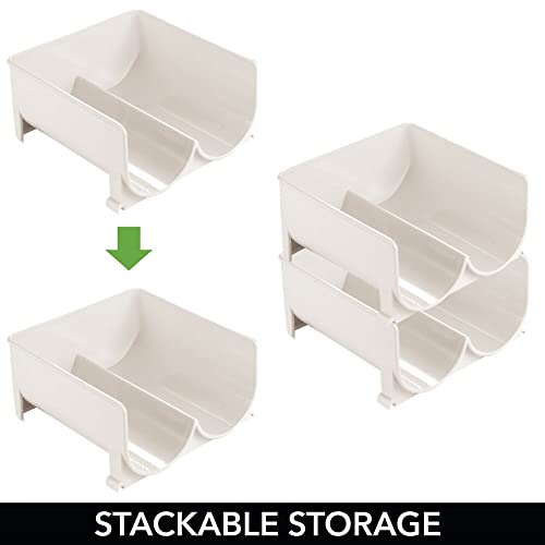 mDesign Set of 4 Modern Bottle Holder – Stackable Water Bottle Holder for Various Drink Bottles – Stylish Kitchen Accessories Set for The Kitchen