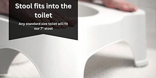 JAMTECH Heavy Duty Plastic Portable Potty Toilet Stool for Adults 7" Squatting Poop Foot Stool with Freshener Space, Bathroom Non-Slip Toilet Ass