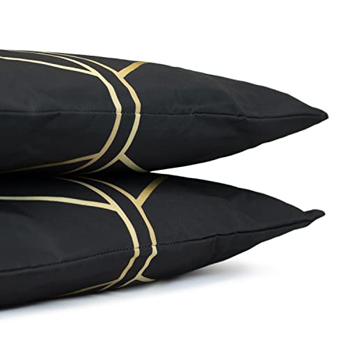 Gardenwize - Pack of 2 Outdoor Scatter Cushions, Garden Furniture Cushions - Covers & Pillows (Gold Palm)