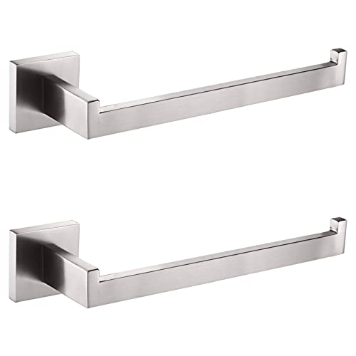 KOKOSIRI Hand Towel Holder Brushed Nickel Towel Bars 2 Pack Stainless Steel Bathroom Hardware Kitchen Paper Towel Holder Wall Mount, B3003BR-P2