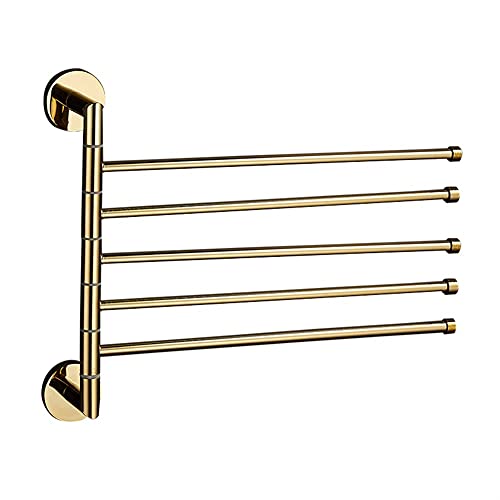 HIGOH Towel Racks, Towel Rail for Bathroom,Copper Hand Towel Holder,Swivel Towel Bar,Bathroom Folding Shelf Multi-Function Rotating Towel Holder
