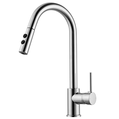 Hapilife Pull Out Kitchen Sink Mixer Tap High Arc Monobloc Kitchen Tap Pull Down Mixers Kitchen Taps with Dual Spray Mode Single Handle Single Le