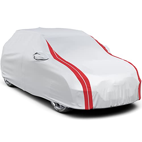 Favoto Waterproof Car Cover Outdoor Sedan Cover Universal Fit 177-194 Inch Right Side Zipper Design Sun Protection Waterproof Windproof Dustproof