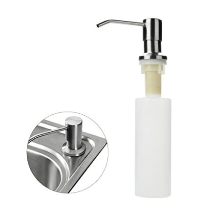 Yizhet Built In Stainless Steel Sink Soap Dispenser Pump & PP Bottle, Kitchen Sink Countertop Soap Dispenser for Well Built Counter Top (500ml)