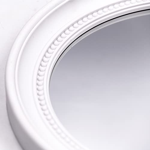 OIGUMR 15.4 x 13.8 inch Bathroom Mirror Wall Mirror Mirror Wall Decor Oval Mirror White