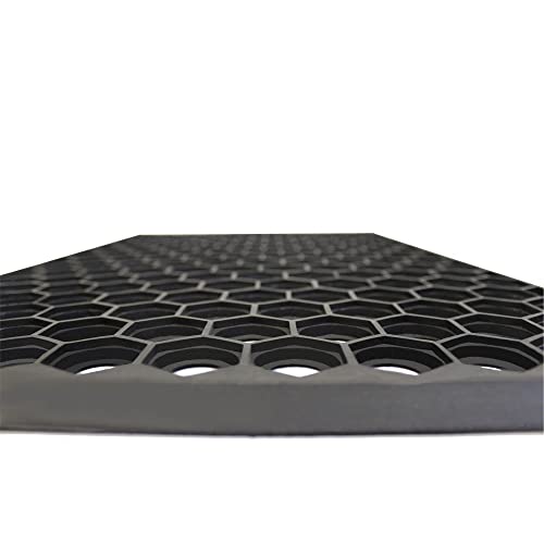 JVL Honeycomb Outdoor Rubber Ring Entrance Floor Door Mat 40 x 60 cm