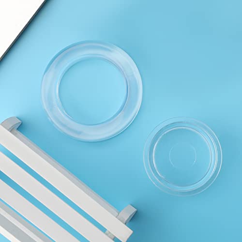 SAVITA 4 Sets 2 Inch Patio Table Umbrella Hole Ring and Cap, Standard Size Silicone Umbrella Hole Plug and Cap for Glass Patio Garden Beach Table