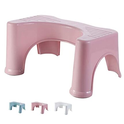 DevileLover 2 Pieces Toilet Stool 8” Bathroom Squatting Toilet Step Stool,| Relieve Constipation and Bloating