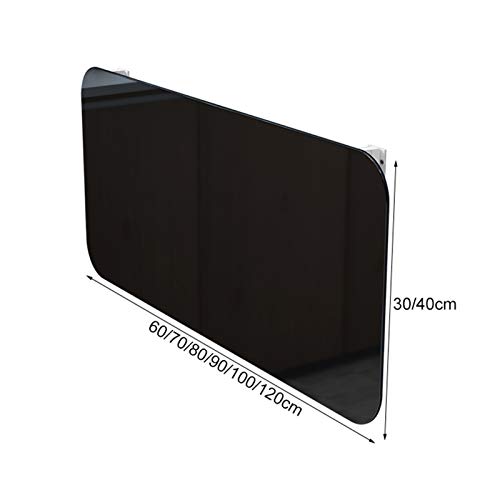 OUYOXI Tempered Glass Folding Shelf Multifunction Small Apartment Wall Mounted Fold Down Table for Study Computer Kitchen Dining Table (Color : W