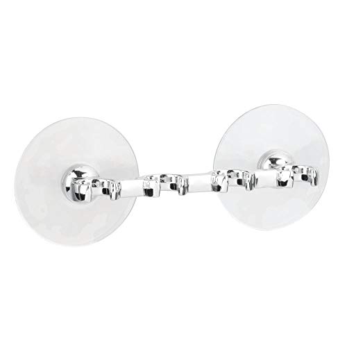 iDesign Toothbrush Holder with Suction Cups, Minimalist Plastic Toothbrush Stand for Bathroom and Shower, Bathroom Organiser for Four Toothbrushe