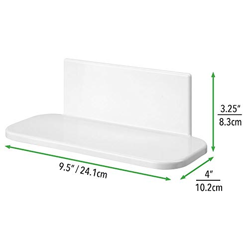mDesign Self-Adhesive Bathroom Shelf – BPA-Free Plastic – Makeup Storage for Bathroom Mirror – Bathroom Storage for Bath Products and Cosmetics –