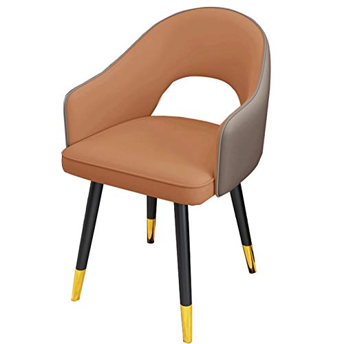 Modern Kitchen Dining Room Chairs Leather Dining Chairs Living Room Armchair with Black Metal Legs And Backrest For Living Room Bedroom Kitchen (