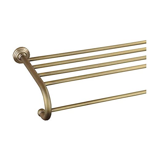 HIGOH Towel Racks,Bathroom Towel Rack Wall Mounted Towel Holder,Wall Mounted Vintage Retro Antique Brass Bathroom Large Towel Rail,Towel Bar Hold