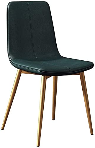 Kitchen Dining Chairs Metal Legs Backrest Chairs PU Cushion Reception Chair Leisure Coffee Chair (Color : Yellow, Size : Black legs)