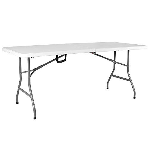 Home Vida Folding Table 5ft Heavy Duty Extra Strength Camping Buffet Wedding Market Garden Party Car Boot Stall Picnic Trestle Indoor Outdoor Fol
