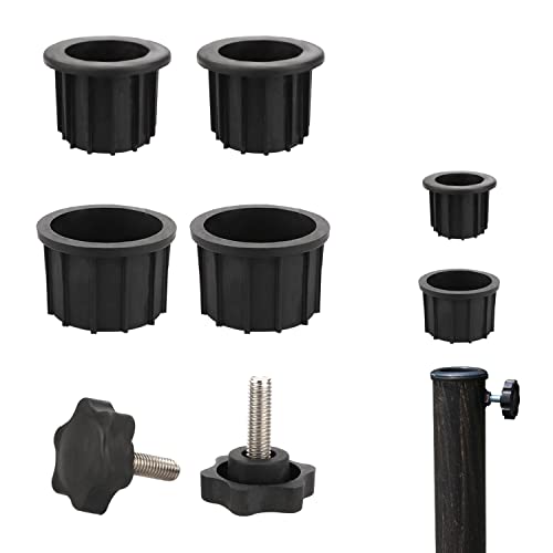 Kingovalley 4 Pcs Umbrella Base Stand Replacement Parts, Patio Umbrella Stand Replacement Parts with 2 Pcs M8 M8 Thread Replacement Hand Knob for