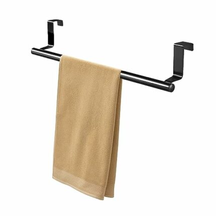 Over the Door Towel Rail, No Drilling Kitchen Towel Holder with Protective Pads, Anti Slip Over the Cabinet Towel Holder Towel Rack for Kitchen B