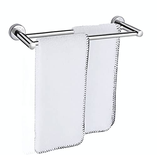 Kuivoo Towel Rail Bar,304 Stainless Steel Double Towel Holder,40cm/16Inches Wall Mounted Polished Bath Towel Rack for Bathroom and Kitchen, Silve