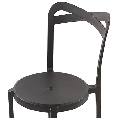 Modern Garden Dining Set Synthetic 4 Stacking Chairs Black Sersale/Camogli