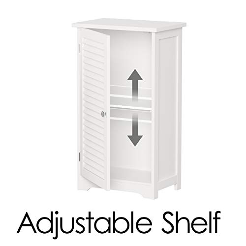 Lavish Home Bathroom Floor Cabinet-Free Standing Storage Cupboard, Medium, White