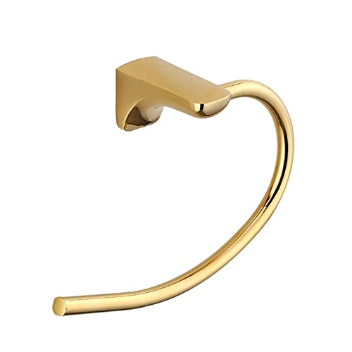 LIUZH Towel Holder Gold Non Perforated Semicircle Towel Ring Bathroom Towel Rack Stainless Steel Towel Rack Bathroom Pendant