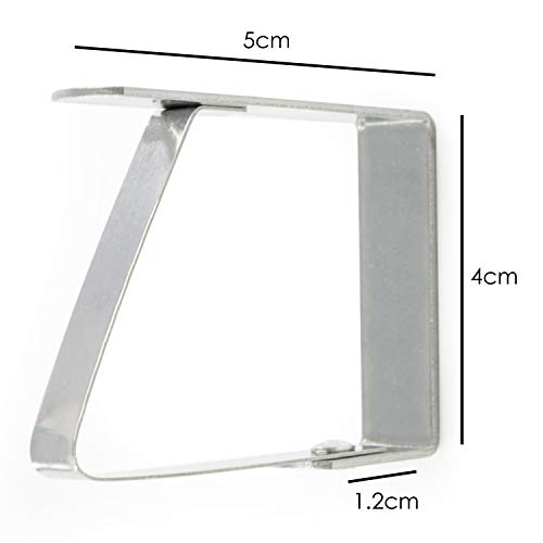 TRIXES 8PC Pack of Stainless-Steel Tablecloth Clips - Adjustable Metal Clips – Perfect for Table Buffets Food Platters Parties BBQ’s Home and Out