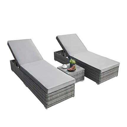 DLOETT Vintage Rattan Lounge Sofa Double Chair Furniture Stool Set Cushion Garden Seat