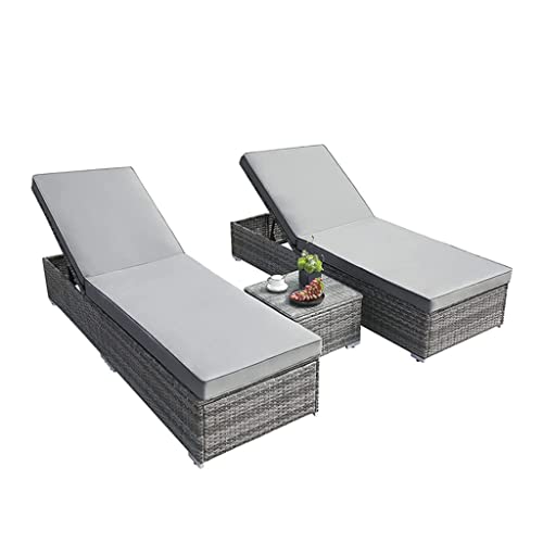 DLOETT Vintage Rattan Lounge Sofa Double Chair Furniture Stool Set Cushion Garden Seat