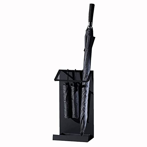FBITE Umbrella Stands,Nordic Style Metal, Iron Umbrella Rack with Removable Drip Tray and 3 Hooks, Prefect for Entrance Area, Bookstore, Library