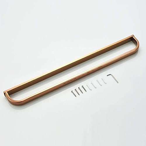 XHALERY Towel Rack Rose Gold Wall-mounted Towel Shelf Hanging Towel Rack Organizer 57CM Brass Towel Rail, For Bathroom Kitchen Toilet