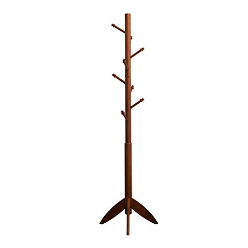 KRHINO Clothes rack and hat rack Coat rack solid wood floor-standing hangers bedroom coat rack home hanging bag rack Suitable for living room (Si