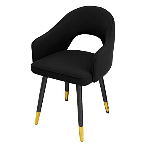 Modern Kitchen Dining Room Chairs Leather Dining Chairs Living Room Armchair with Black Metal Legs And Backrest For Living Room Bedroom Kitchen (