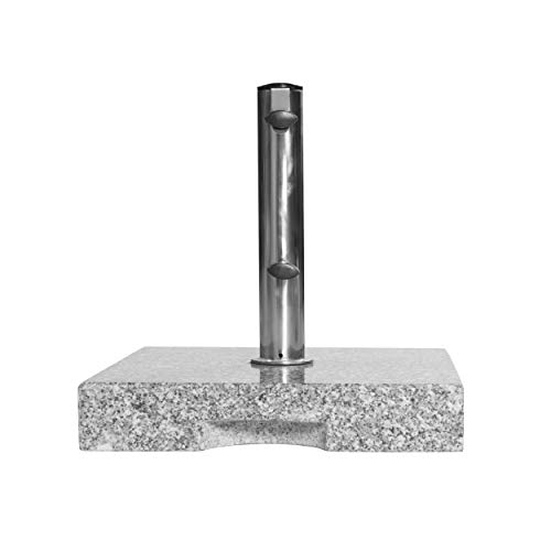 Doppler Granitsockel 25 kg - hochwertiger Sonnenschirmständer mit Edelstahlrohr - quadratisch - 37cmx38cmx5,5 cm