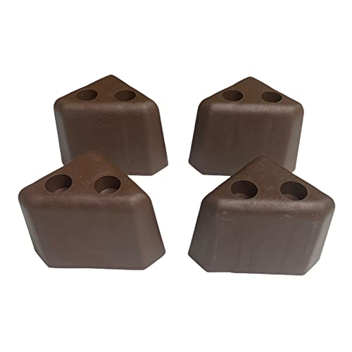 ProFurnitureParts 2.25" Tall Triangle Corner Sofa Legs, Brown Color, Set of 4, HDPE Plastic