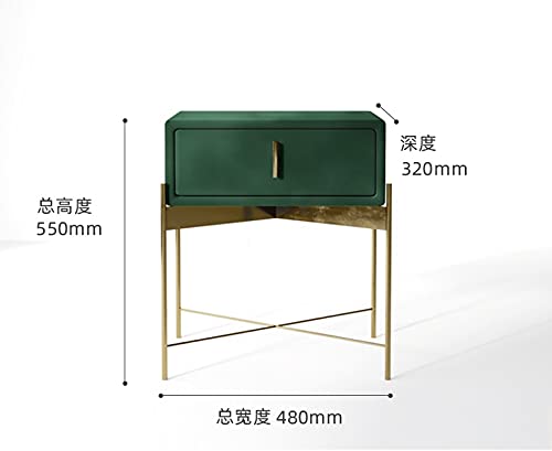 JJZXD NightstandStainless Steel Gold-plated Bedroom Flannel Bedside Cabinet Bedroom Furniture