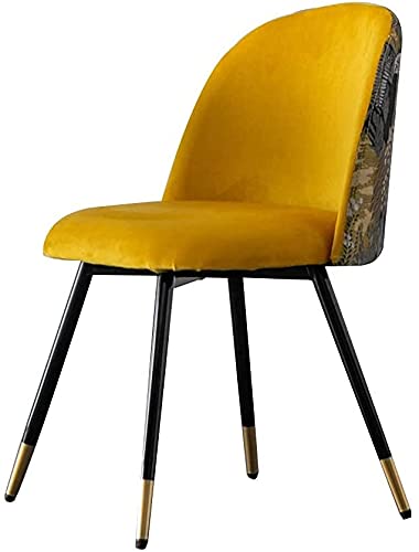 Kitchen Dining Chairs Flannel Embroidery Office Chair with Metal Legs Velvet Seat and Backrests,Living Room Lounge Chair (Color : Purple)