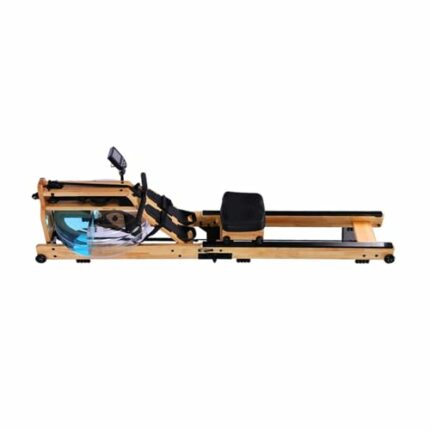 HAWEWE Folding Rowing Machine For Home Gym Water Resistance Rower Machine With LCD Monitor Oak Wood Cardio Training 330lbs Max Capacity Indoor Fi