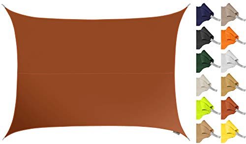 Kookaburra 4m x 3m Rectangle Water Resistant Garden Patio Sun Shade Sail Canopy 96.5% UV Block with Free Rope (Sand)