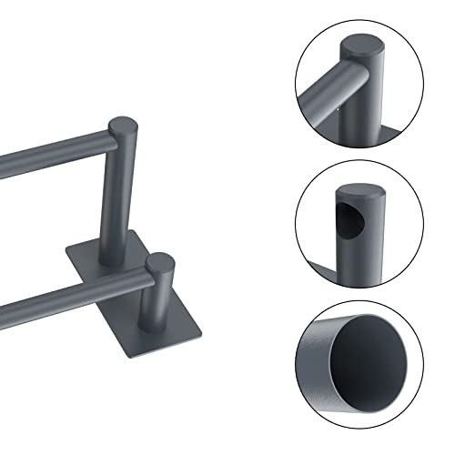 Towel Rail, No Drilling Bathroom Towel Rail Self Adhesive Wall Mounted Double Hand Towel Holder Made of 304 Brushed Stainless Steel for Bathroom