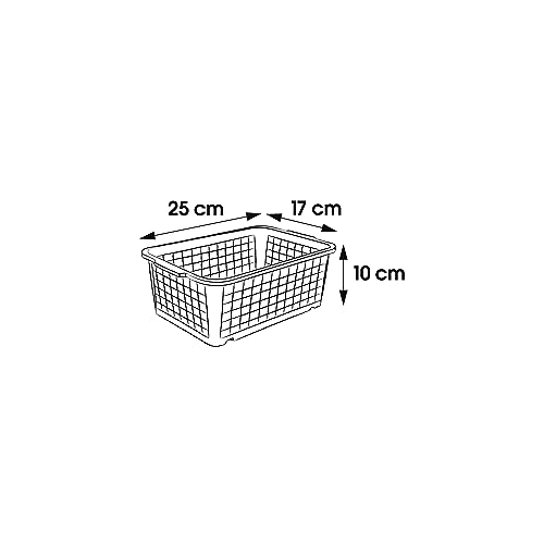 keeeper Storage Basket, Sturdy Plastic (PP), 2.8 Litre, 25 x 17 x 10 cm, Transparent-Natural