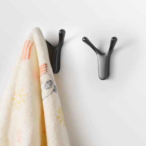 SARIHOSY Wooden and White Coat Hooks Wall Mounted, Wooden Shelves with Hooks, Coat Knobs Wooden White Pegs for Wall, Oak Coat Hooks Wall Mounted